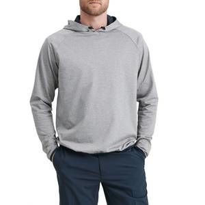 NEW ABACUS SPORTSWEAR US loop long sleeve fleece hoodie in light grey melange